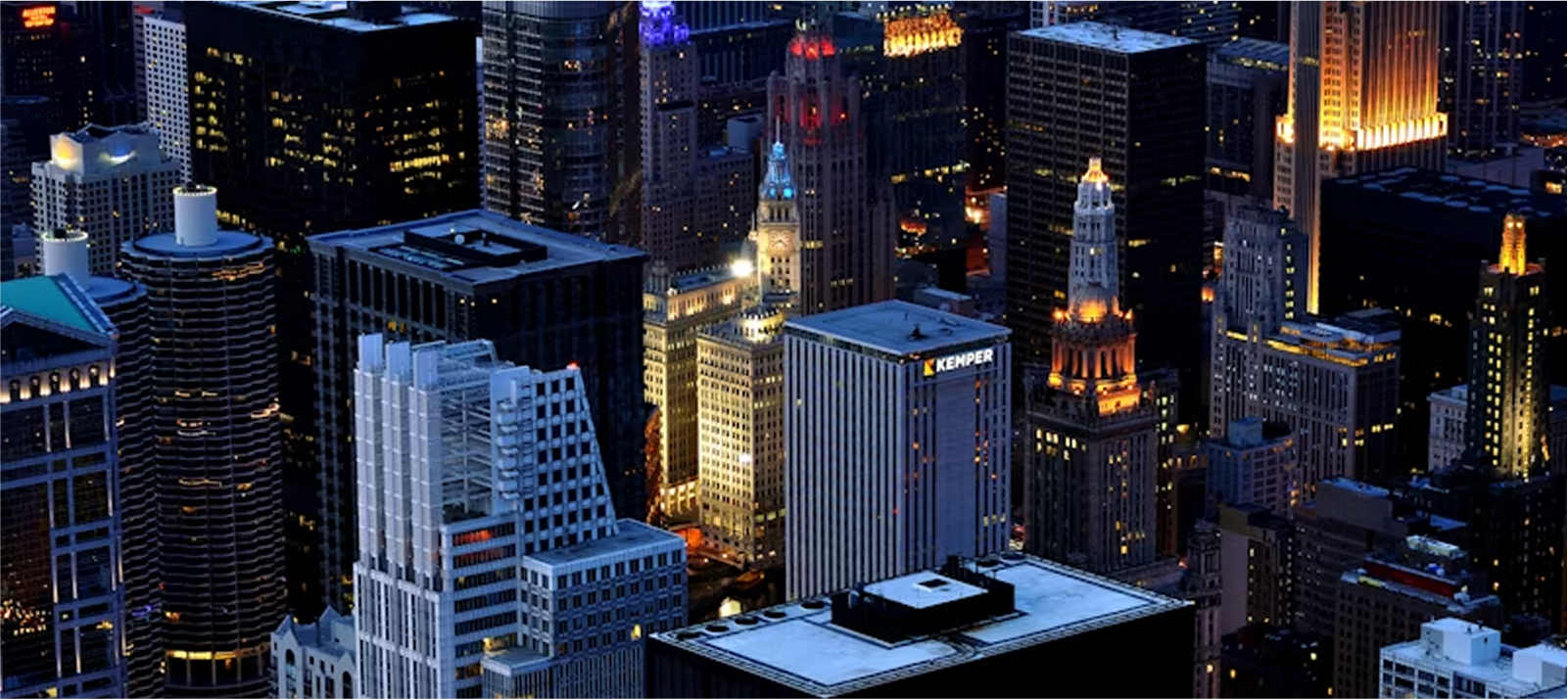 City skyline at night